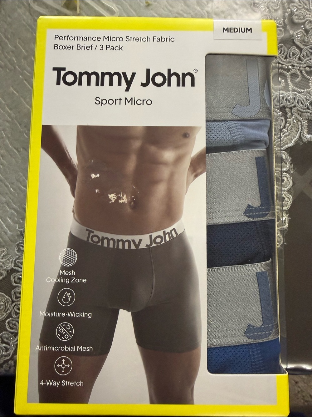Tommy John Sport Micro Boxer Briefs - Gray and Blue (3-Pack)